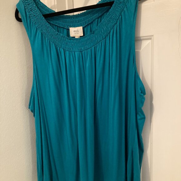 NWT ECI Woman New York Sleeveless Top Turquoise Size 3X - Picture 1 of 5